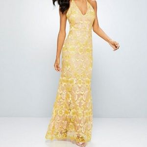 NWT - Gianni Bini Halter Lace Evening Gown